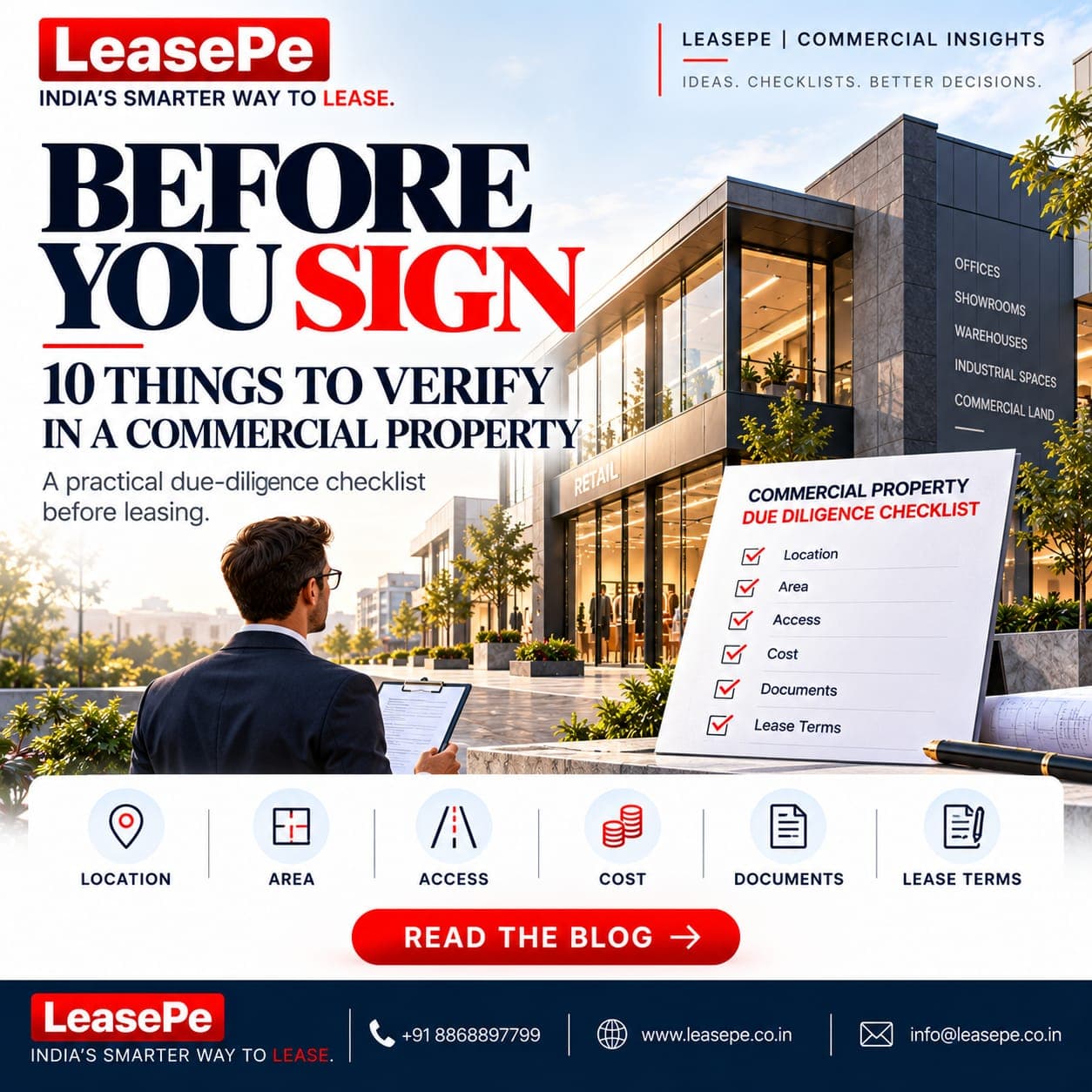 Commercial Property Due Diligence Checklist: 10 Things to Verify Before Leasing | LeasePe